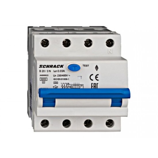 Diferential 32A 3P+N 30mA RCBO Schrack - AK668832